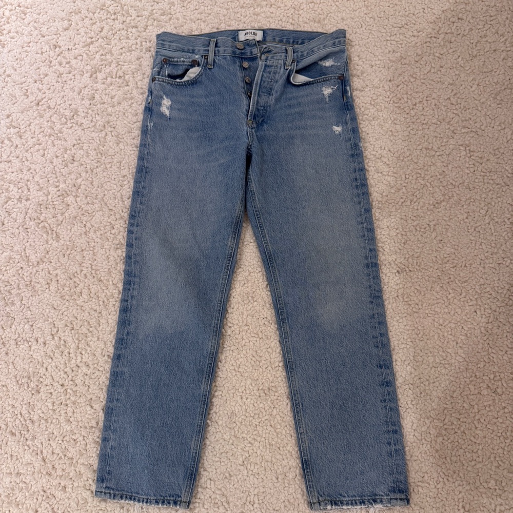 Agolde Blue Straight Jeans